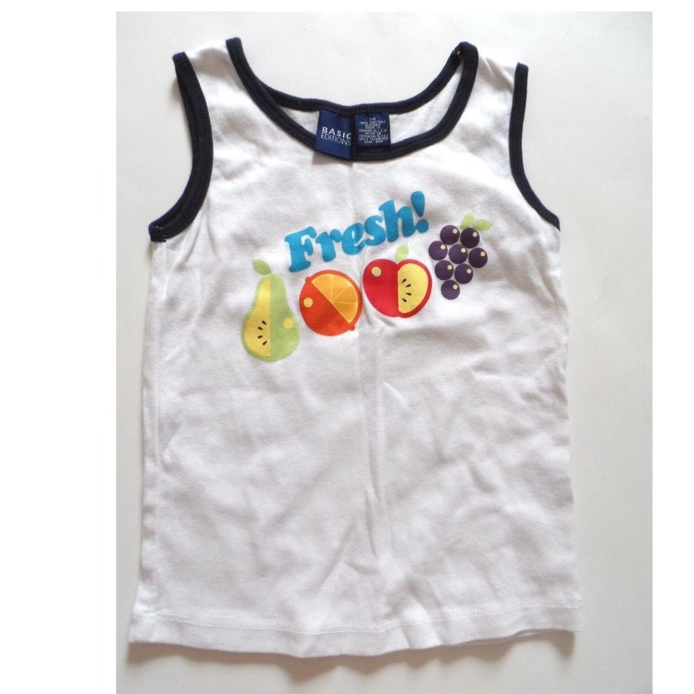 Basic Editions Girls Sleeveless Shirt - White - Size: 7/8